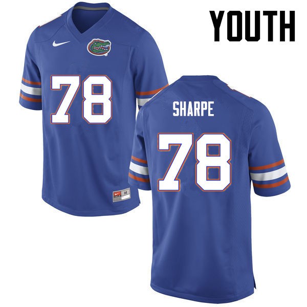 Florida Gators Youth #78 David Sharpe College Football Blue